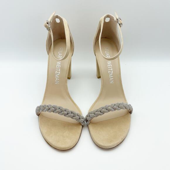 Stuart Weitzman Womens Nearlynude Highshine Sandal Size 11 Adobe Beige Heel NWOB - Picture 6 of 13